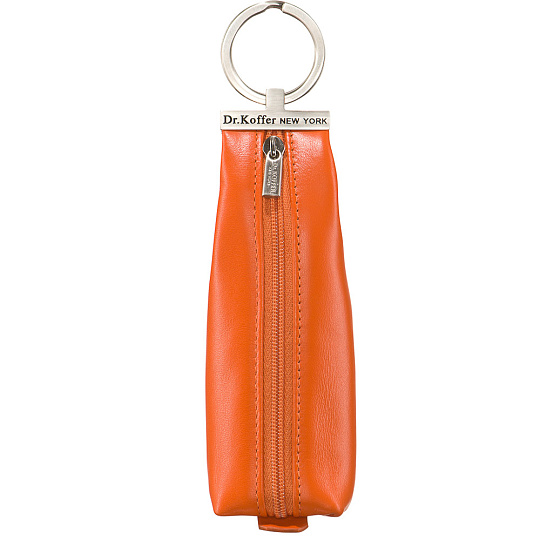 Оранжевая кожаная ключница на молнии Dr.Koffer X510226-29-58
