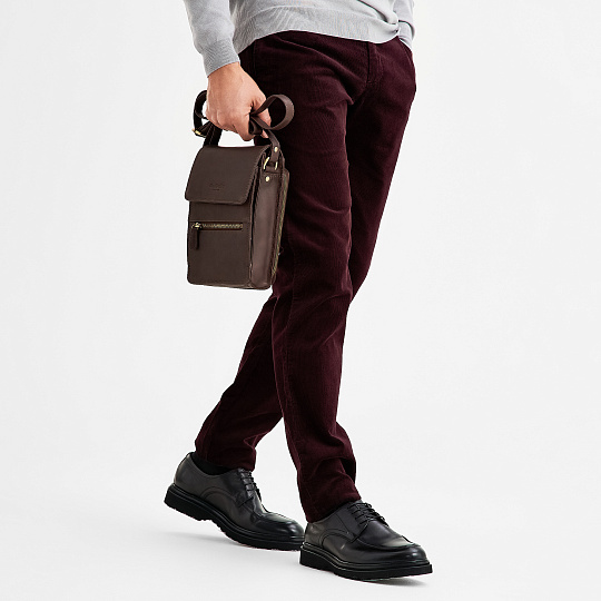 Сумка через плечо Dr.Koffer из натуральной кожи коричневая