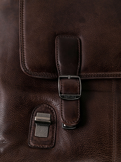 Портфель Dr.Koffer из натуральной кожи темно-коричневый