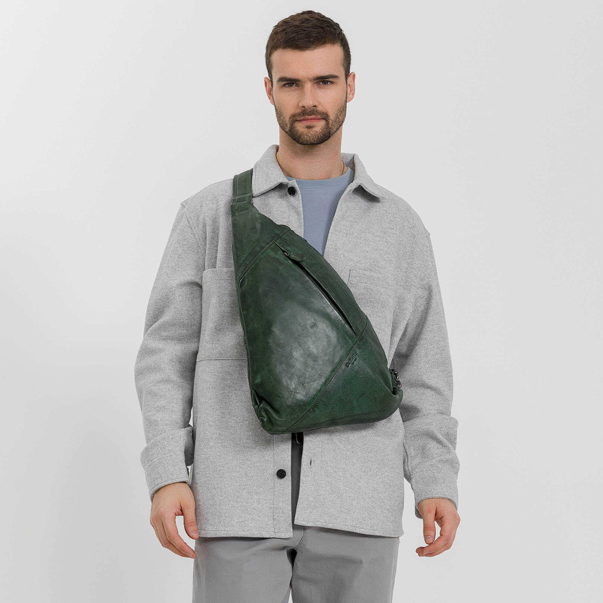 Рюкзак Dr.Koffer из натуральной кожи зеленый