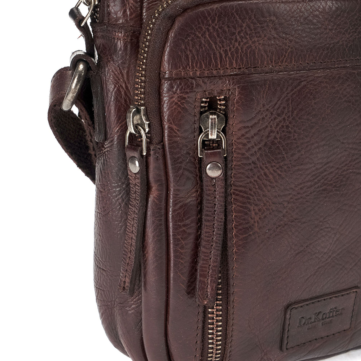 Сумка через плечо Dr.Koffer из натуральной кожи коричневая
