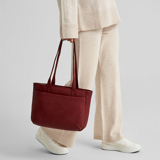 Женская сумка Dr. Koffer из натуральной кожи бордовая