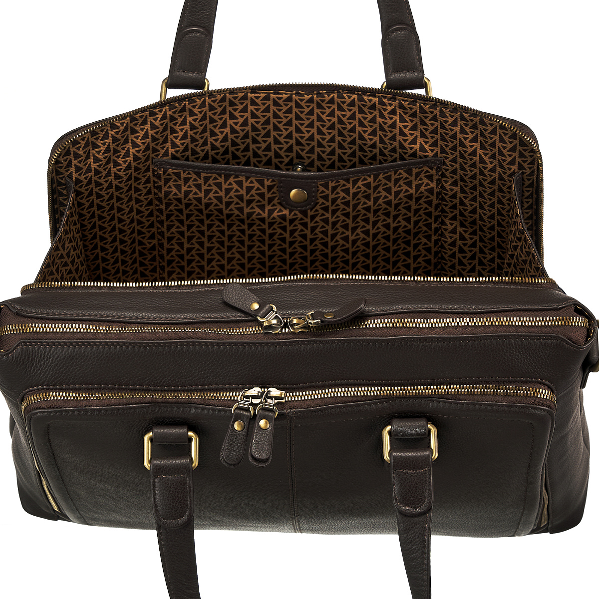 Деловая сумка Dr.Koffer из натуральной кожи темно-коричневая