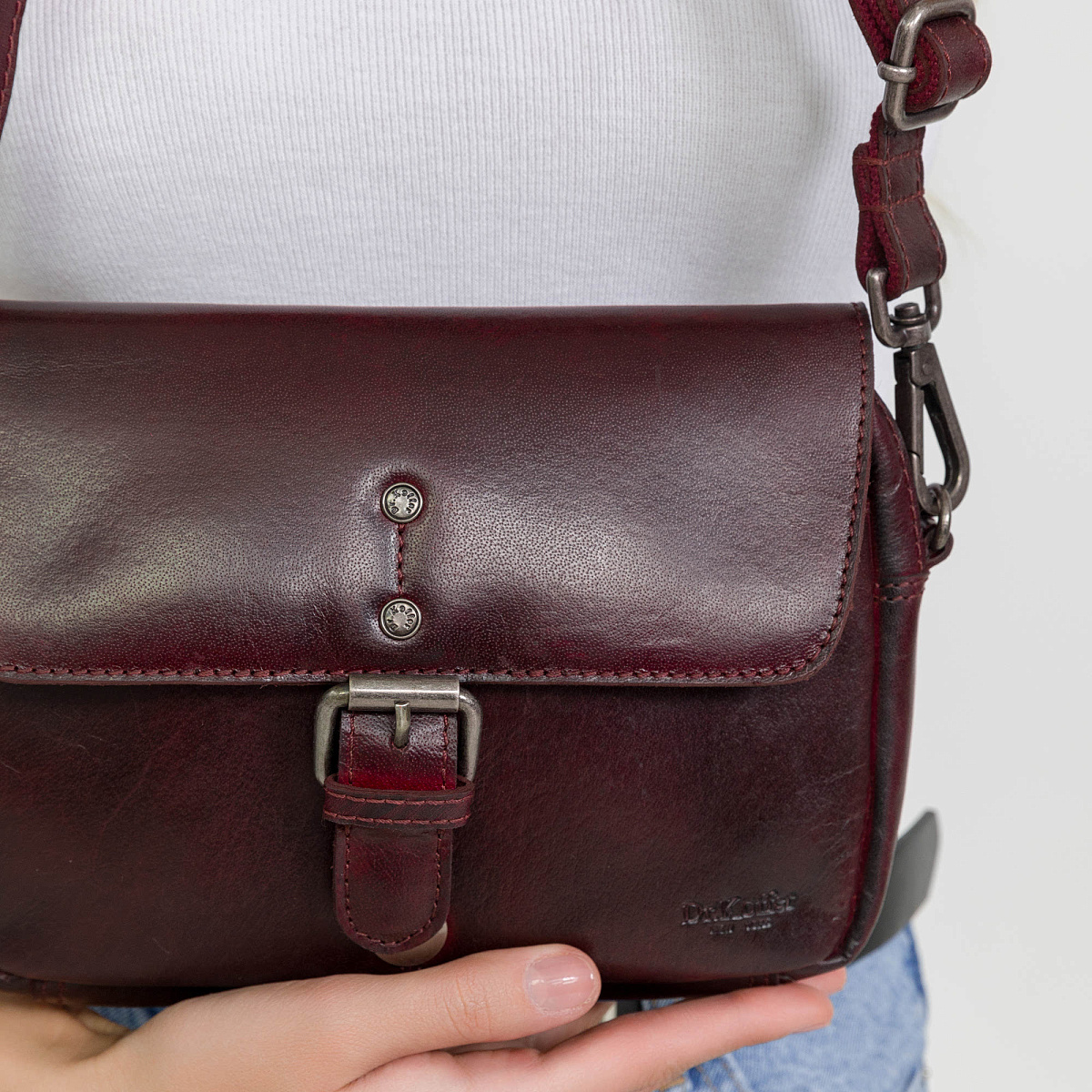 Женская сумка Dr. Koffer из натуральной кожи бордовая