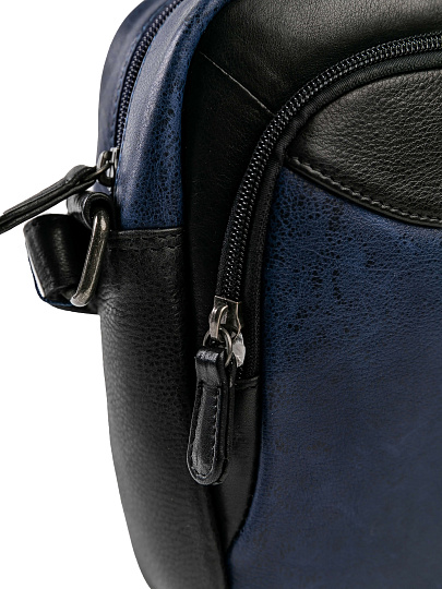 Сумка через плечо Dr.Koffer из натуральной кожи синяя