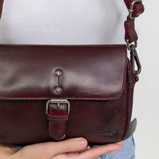 Женская сумка Dr. Koffer из натуральной кожи бордовая