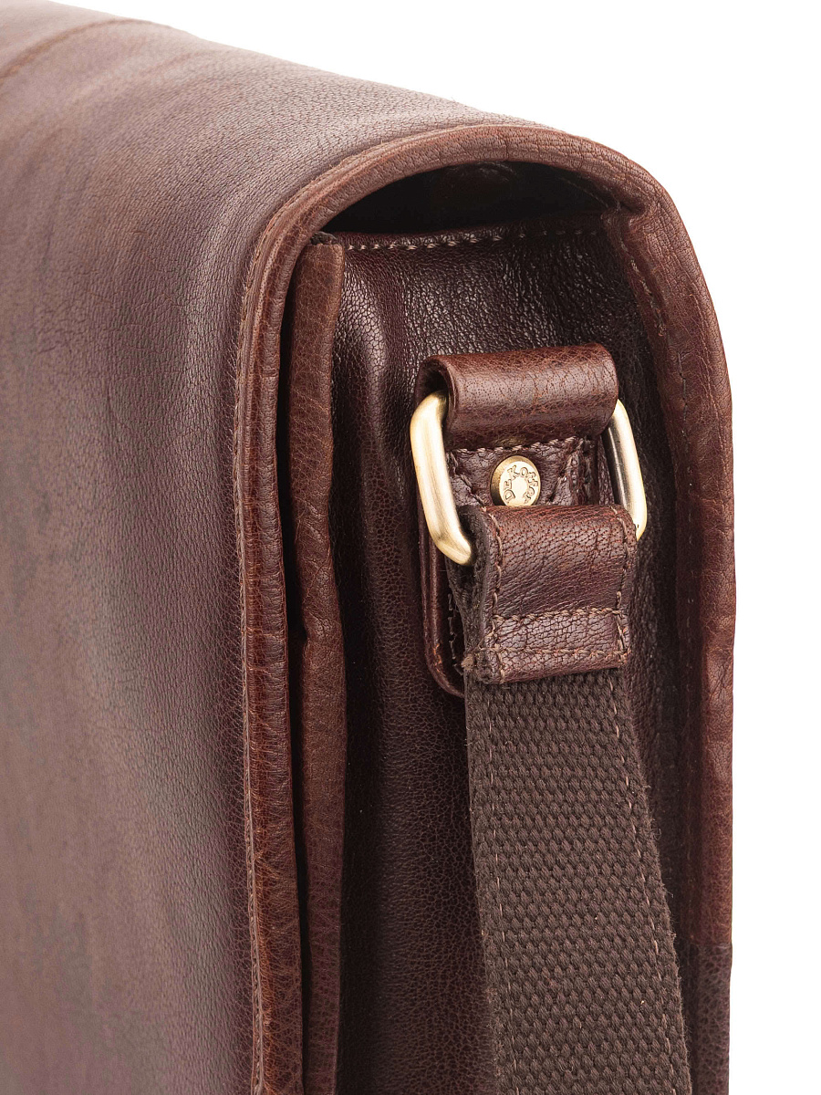 Деловая сумка Dr.Koffer из натуральной кожи темно-коричневая