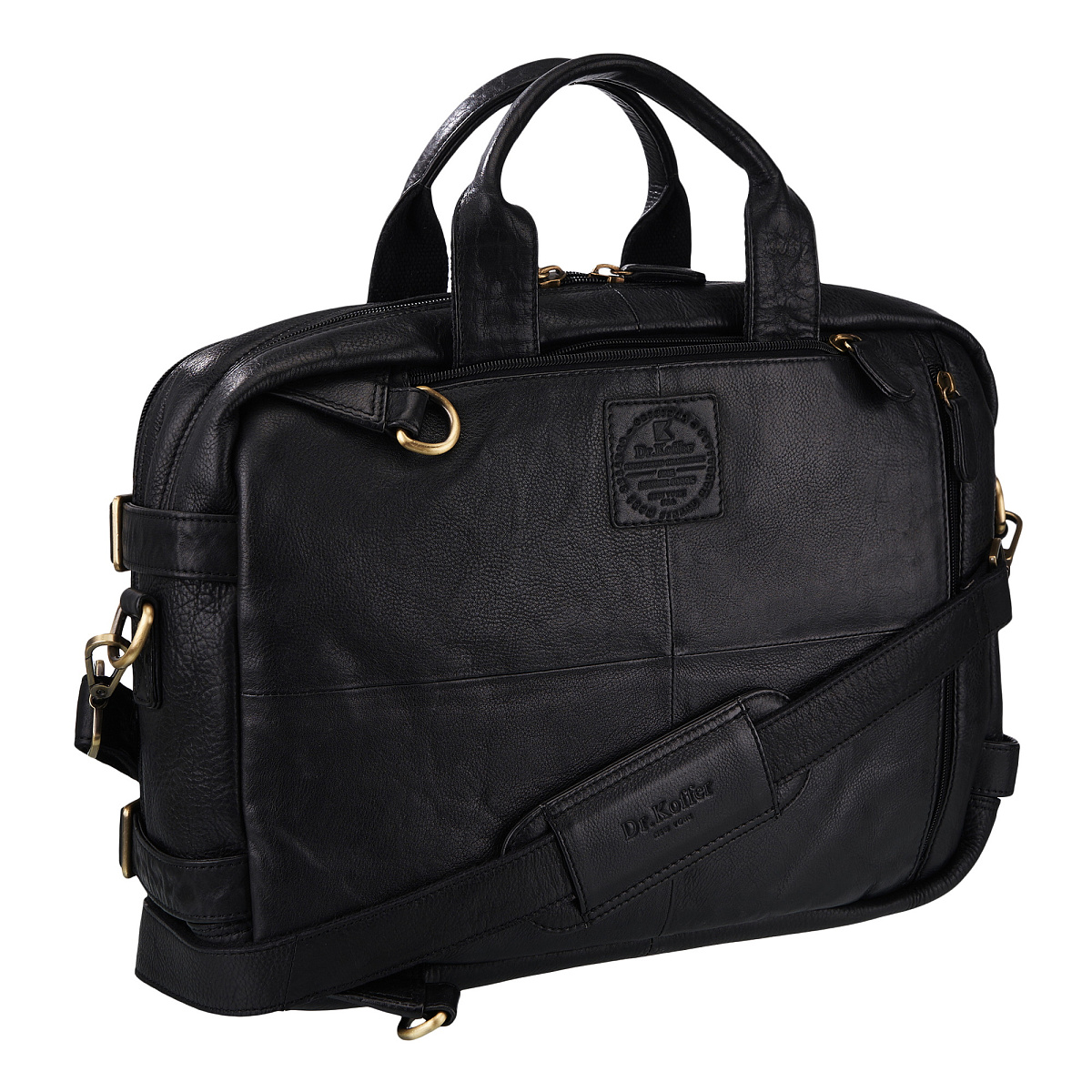 Деловая сумка Dr.Koffer из натуральной кожи черная