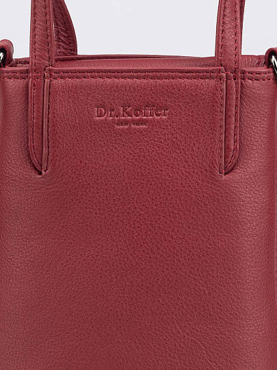 Сумка через плечо Dr.Koffer из натуральной кожи бордовая