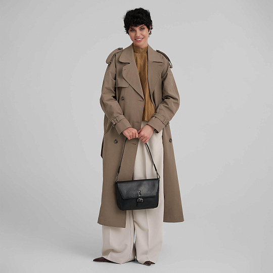 Женская сумка Dr.Koffer из натуральной кожи чёрная