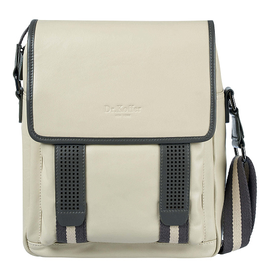 Сумка через плечо Dr.Koffer из натуральной кожи бежевая