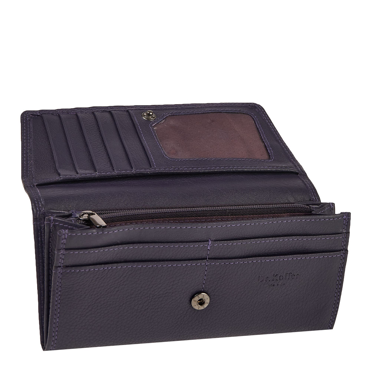 Портмоне Dr.Koffer из натуральной кожи фиолетовое