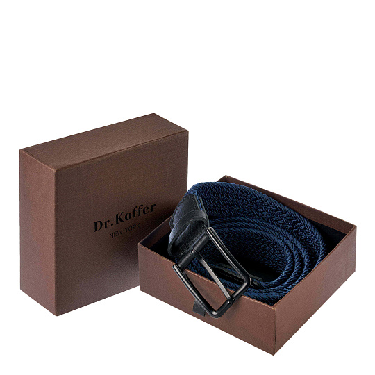 Ремень Dr.Koffer из натуральной кожи и текстиля синий