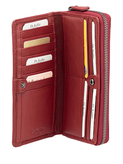 Кошелек Dr.Koffer из натуральной кожи бордовый