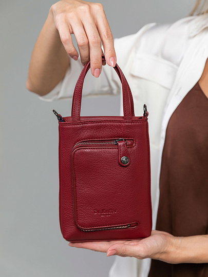 Сумка через плечо Dr.Koffer из натуральной кожи бордовая