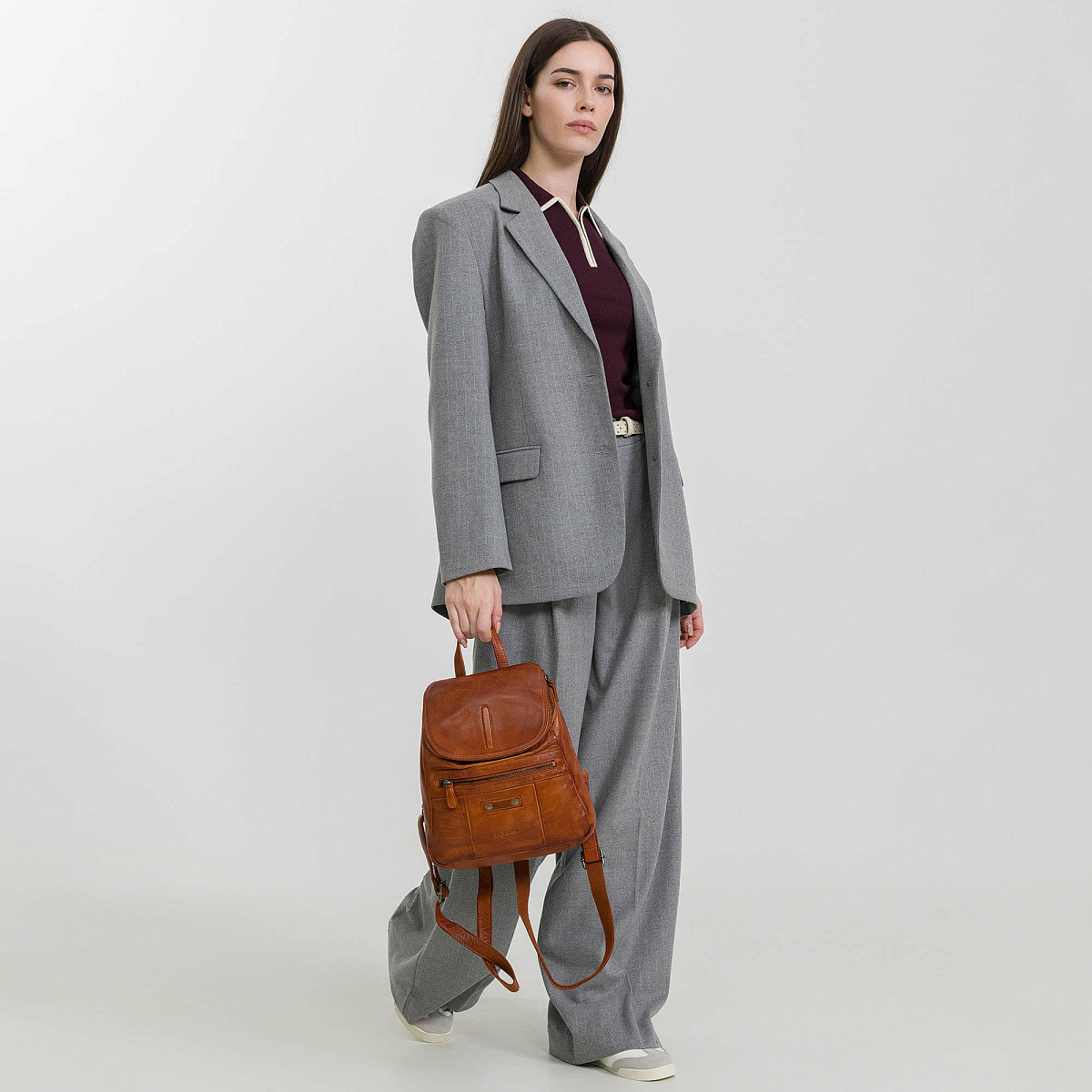 Рюкзак Dr.Koffer из натуральной кожи светло-коричневый