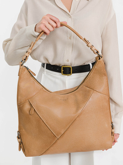 Женская сумка Dr.Koffer из натуральной кожи бежевая