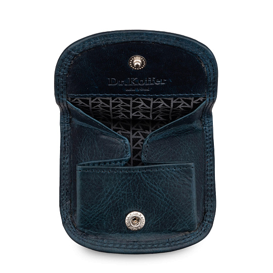 Монетница Dr.Koffer из натуральной кожи синяя