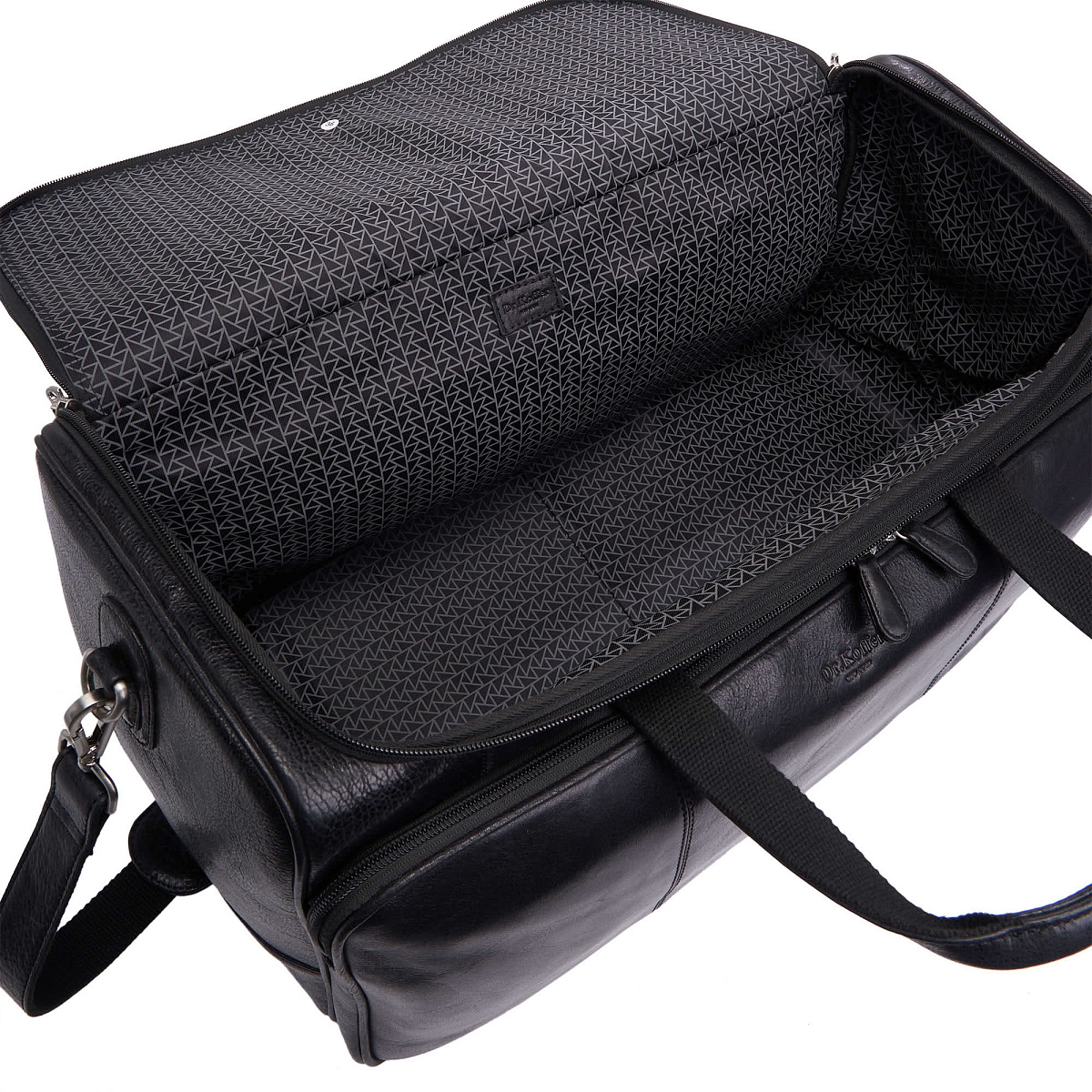 Сумка дорожная Dr.Koffer из натуральной кожи черная