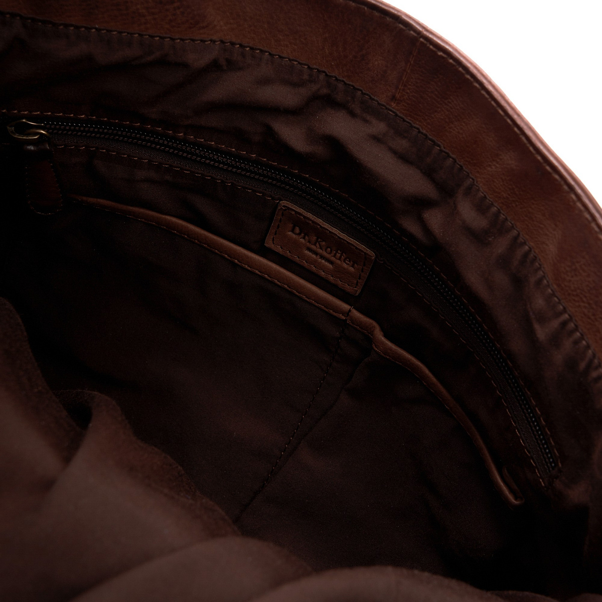 Портфель Dr.Koffer из натуральной кожи темно-коричневый