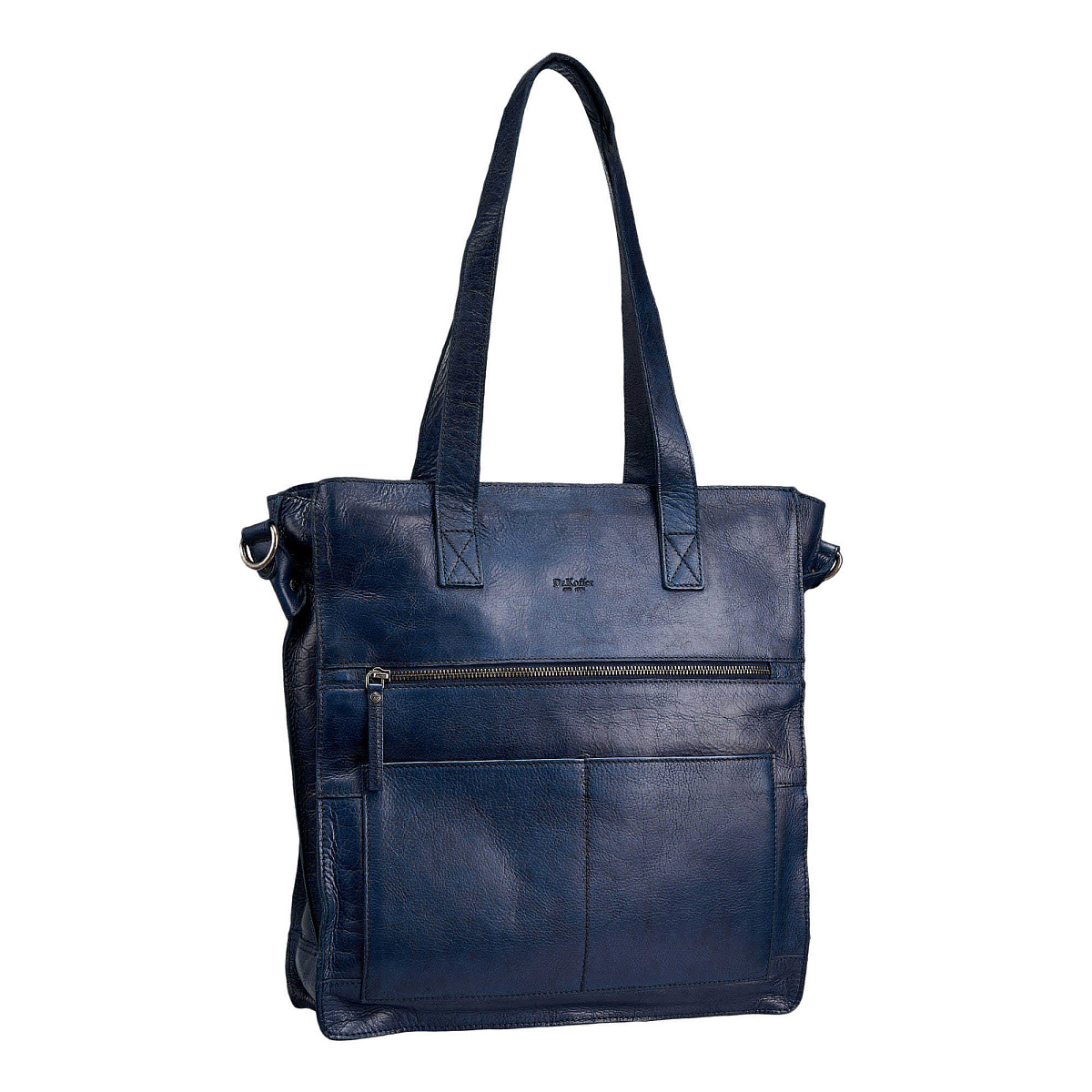 Деловая сумка Dr.Koffer из натуральной кожи синяя