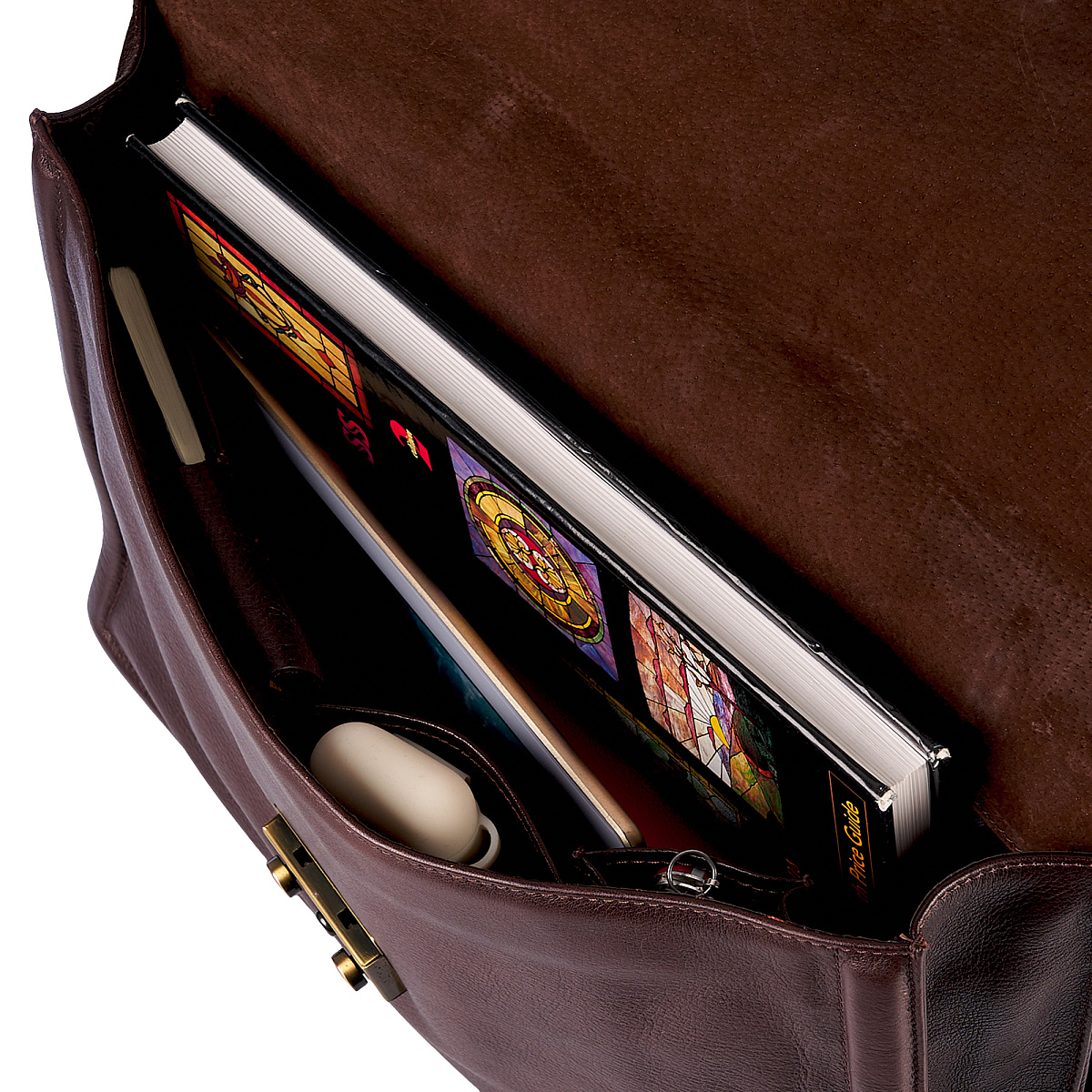 Портфель Dr.Koffer из натуральной кожи темно-коричневый