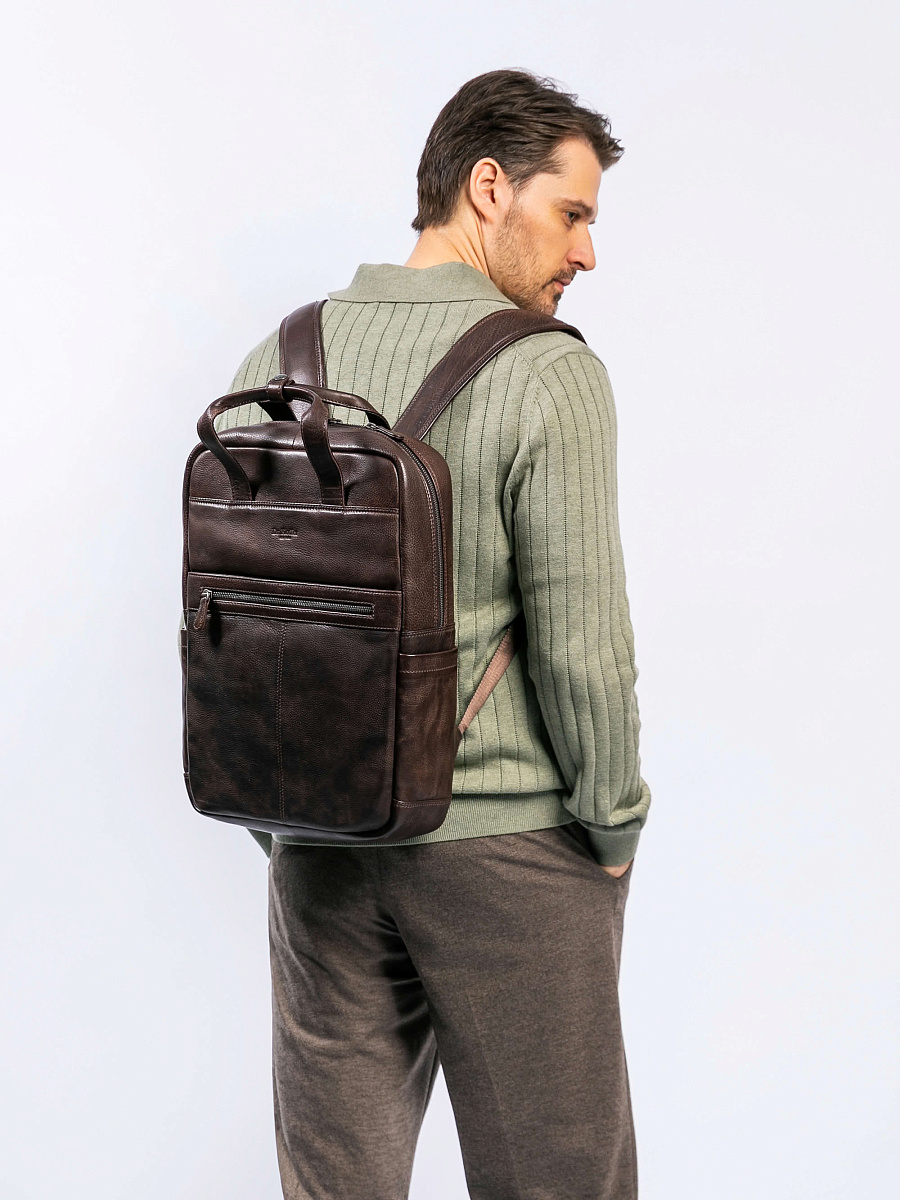 Рюкзак Dr. Koffer из натуральной кожи коричневый