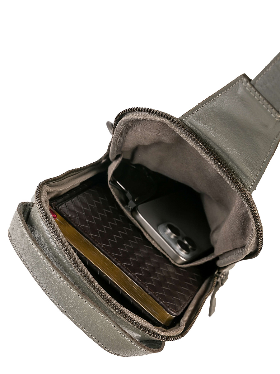 Рюкзак Dr.Koffer из натуральной кожи серый