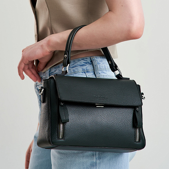 Женская сумка Dr. Koffer из натуральной кожи зеленая