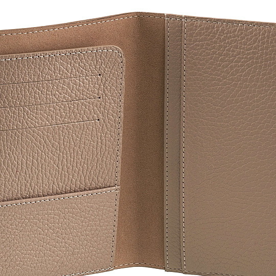 Обложка для паспорта Dr.Koffer из натуральной кожи бежевая