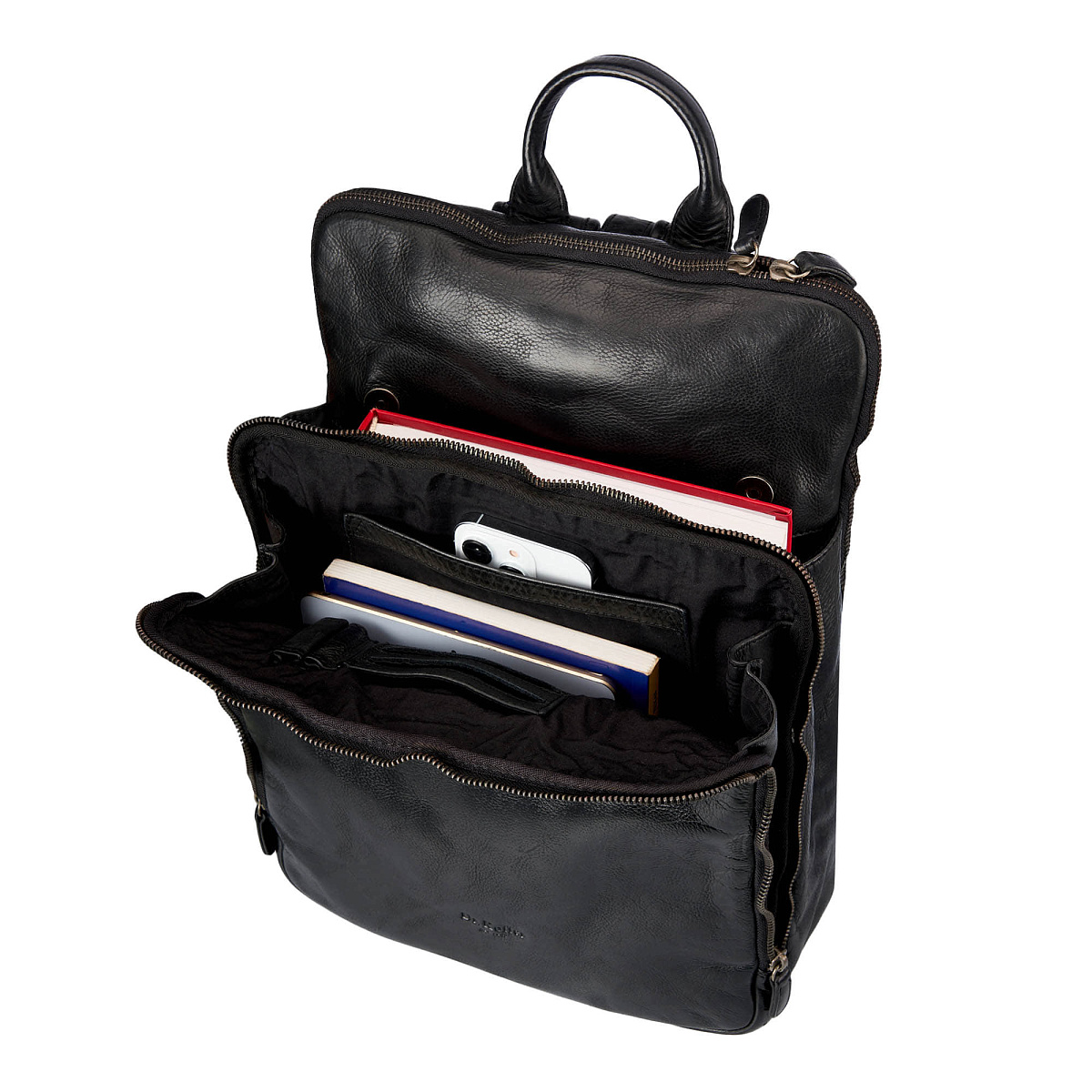 Рюкзак Dr.Koffer из натуральной кожи черный