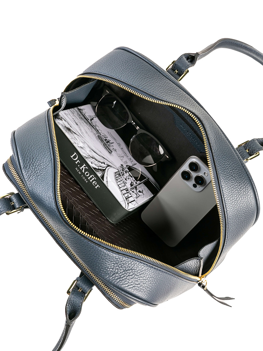 Женская сумка Dr. Koffer из натуральной кожи синяя