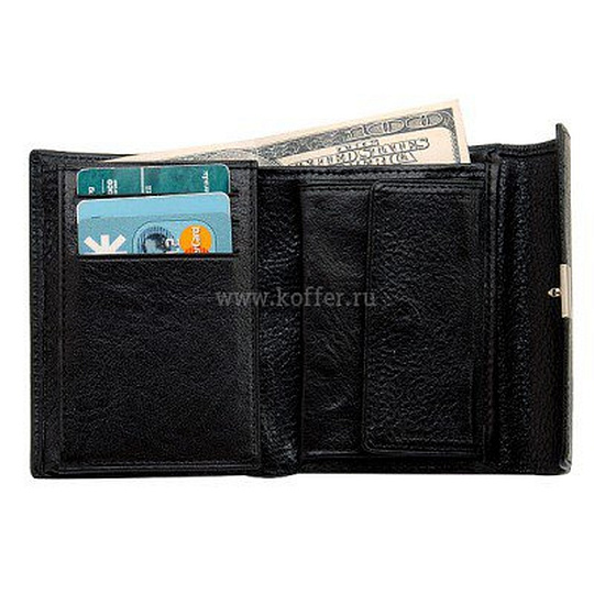 Портмоне Dr.Koffer из натуральной кожи черное