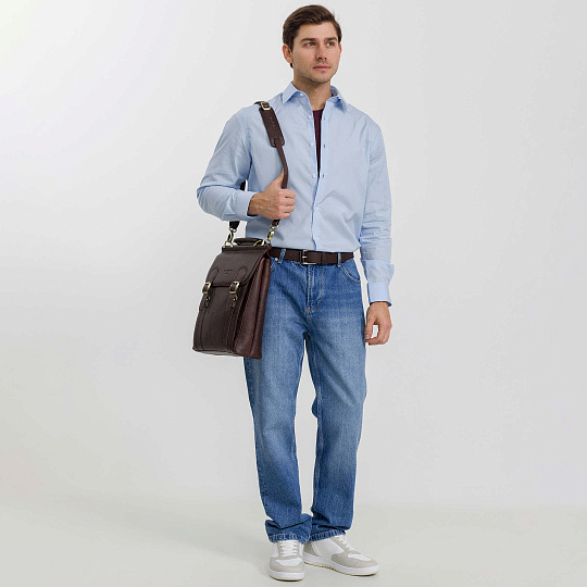 Сумка планшет Dr.Koffer из натуральной кожи коричневый