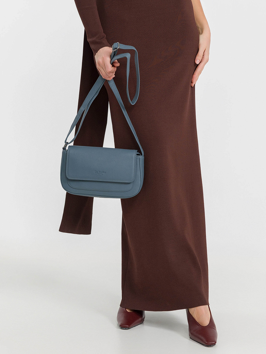 Женская сумка Dr.Koffer из натуральной кожи голубая