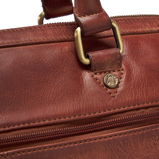 Деловая сумка Dr.Koffer из натуральной кожи коричневая