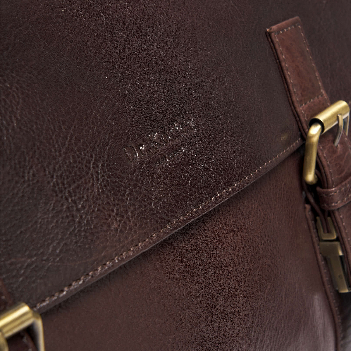 Портфель Dr.Koffer из натуральной кожи темно-коричневый