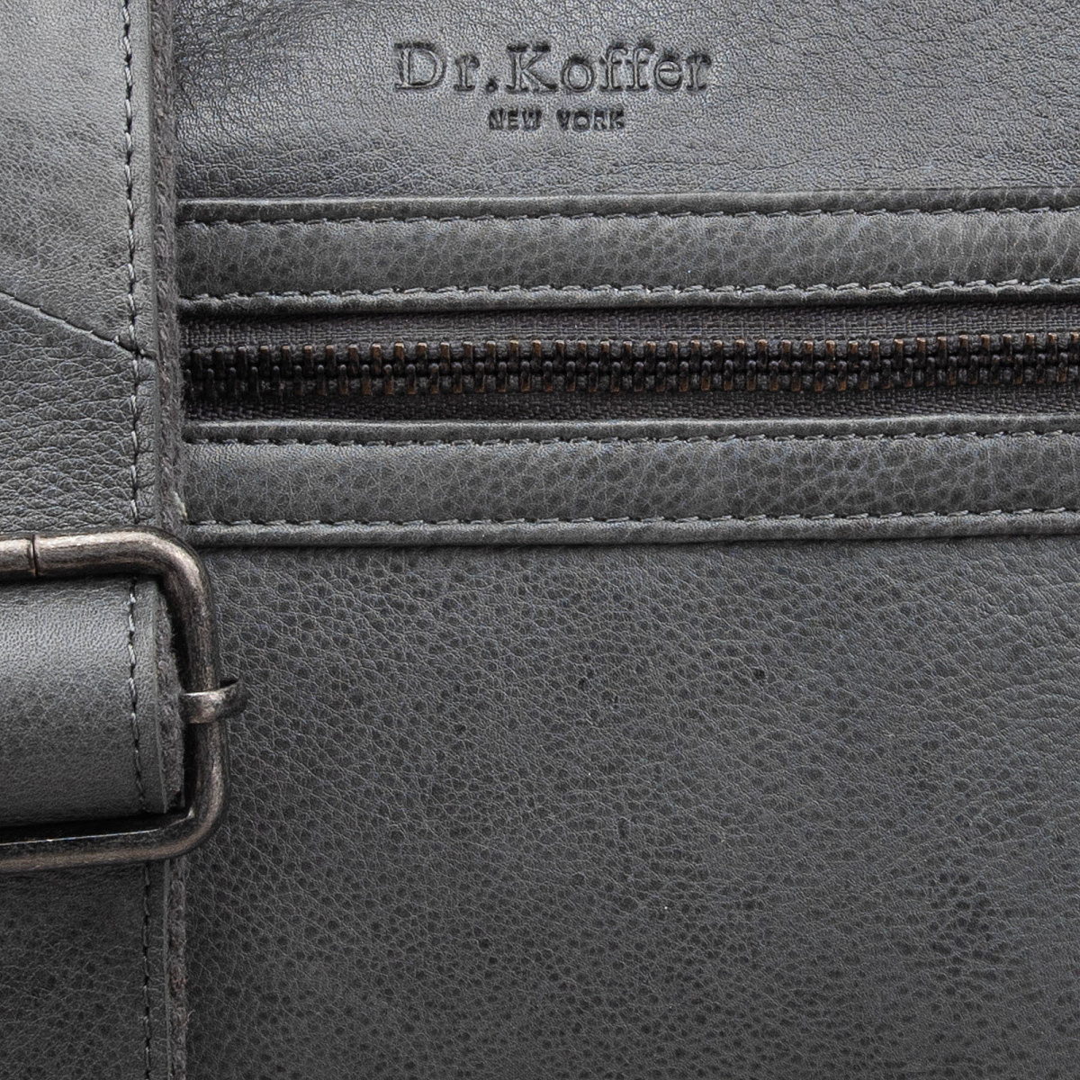 Сумка через плечо Dr.Koffer из натуральной кожи серая