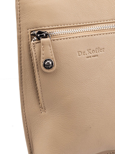 Сумка через плечо Dr.Koffer из натуральной кожи бежевая