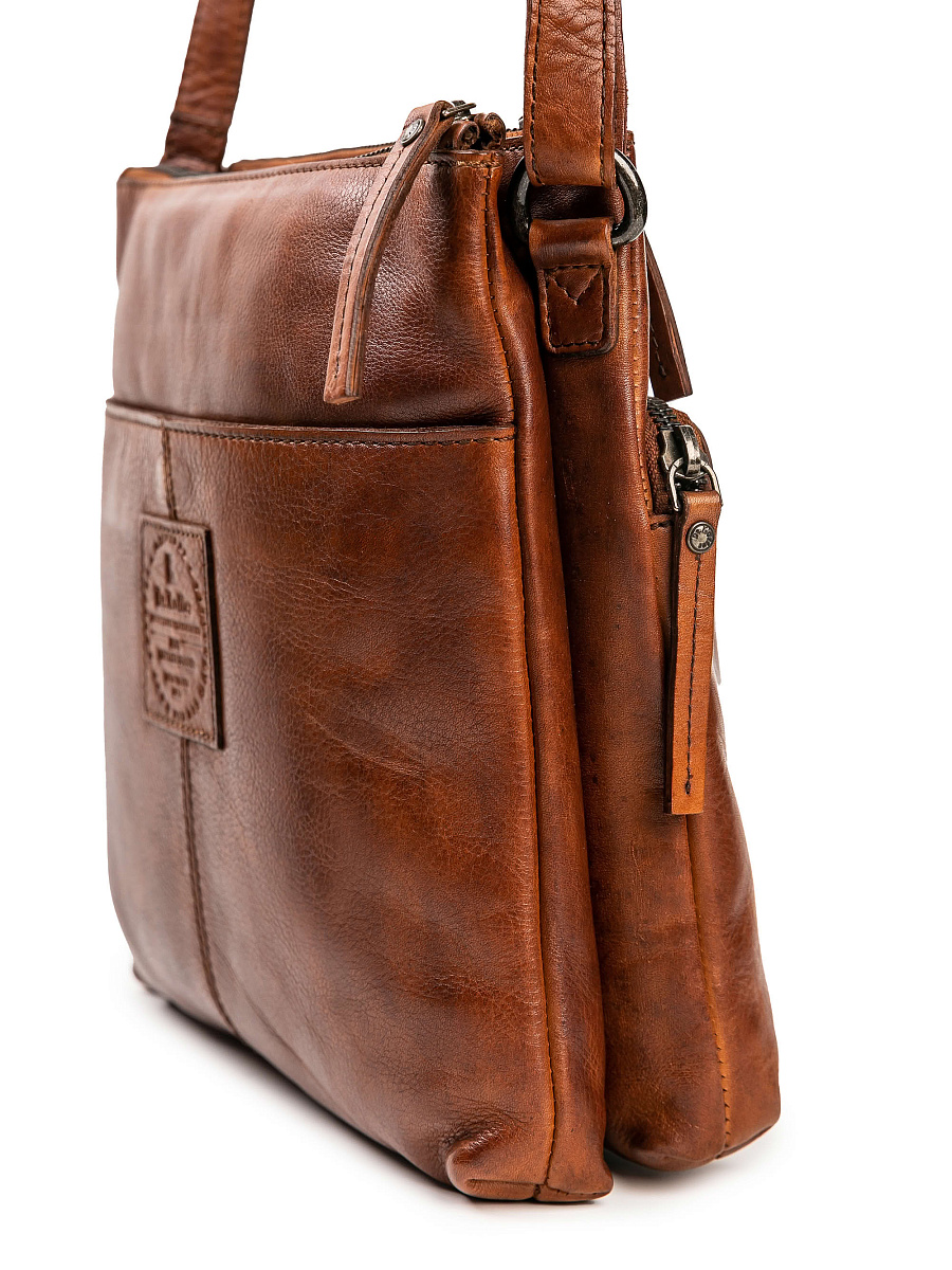 Сумка через плечо Dr.Koffer из натуральной кожи коричневая