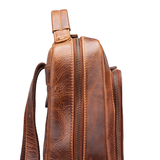 Рюкзак Dr.Koffer из натуральной кожи светло-коричневый