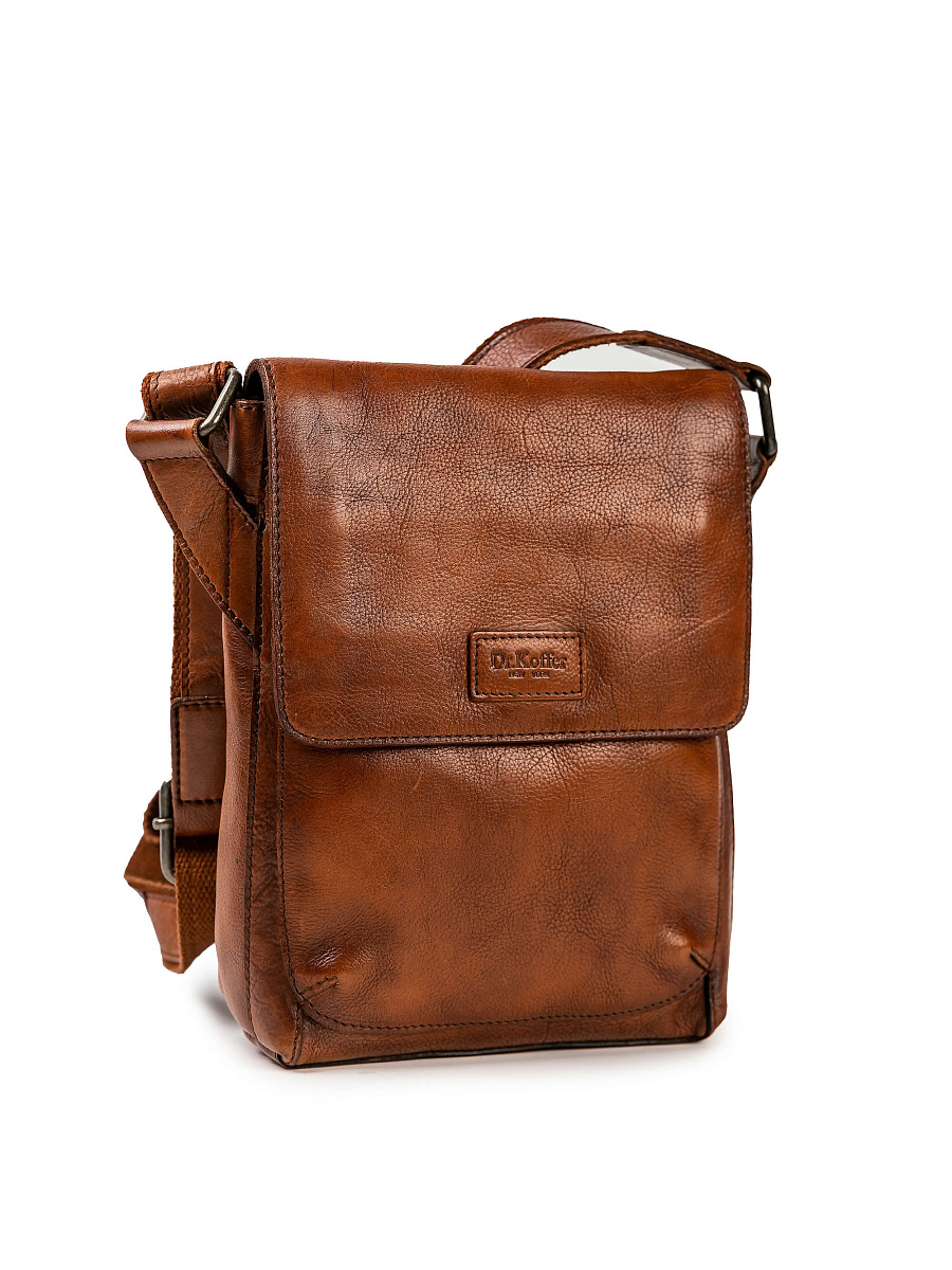 Сумка через плечо Dr.Koffer из натуральной кожи коричневая