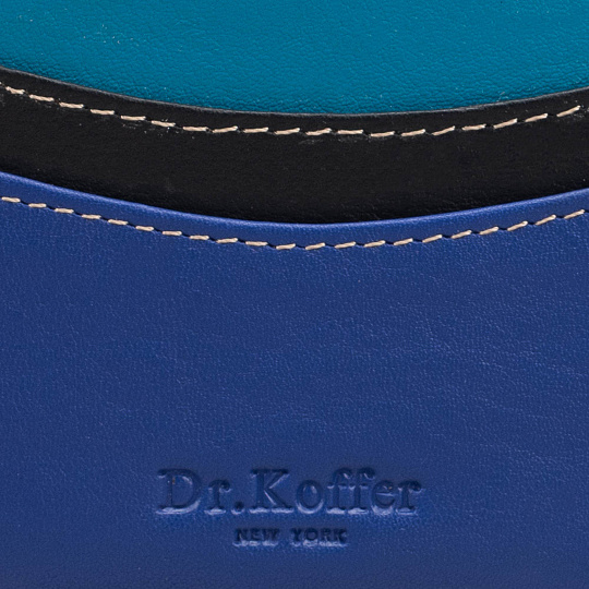 Кредитница Dr.Koffer из натуральной кожи синяя