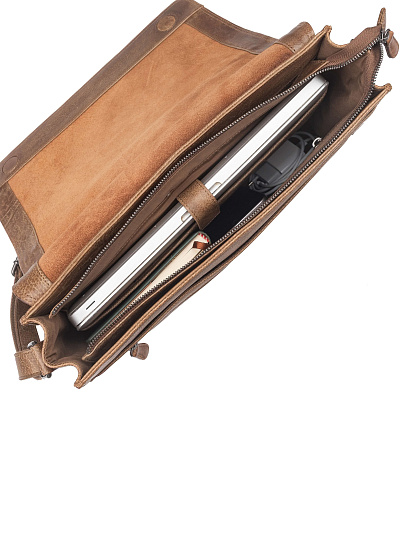 Сумка через плечо Dr. Koffer из натуральной кожи коричневая