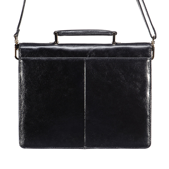 Портфель Dr.Koffer из натуральной кожи черный