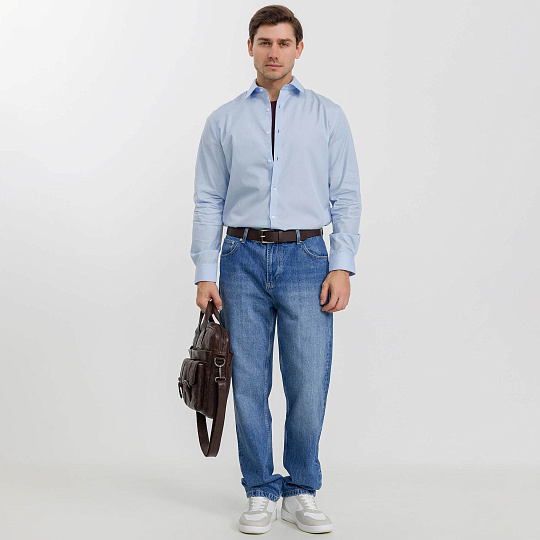 Деловая сумка Dr.Koffer из натуральной кожи темно-коричневая