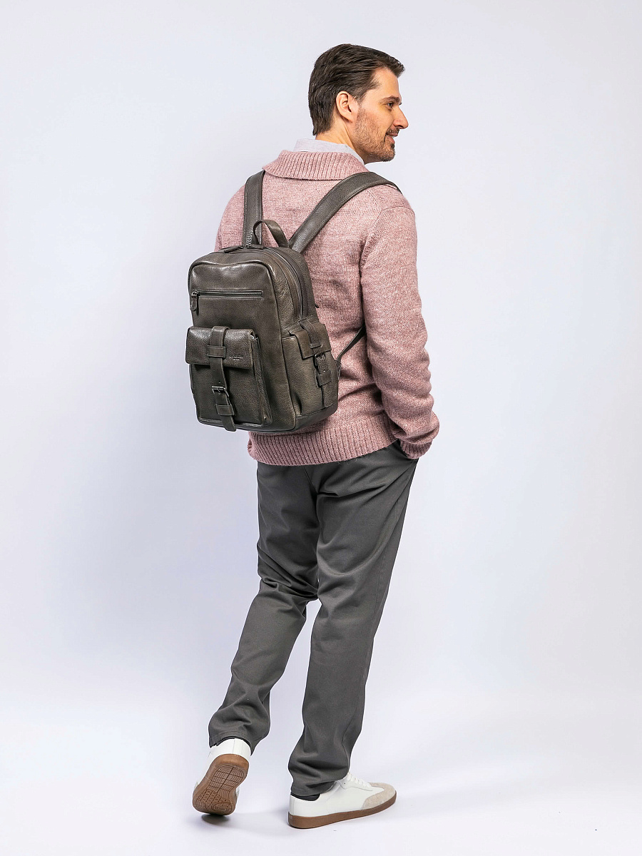 Рюкзак Dr. Koffer из натуральной кожи серый