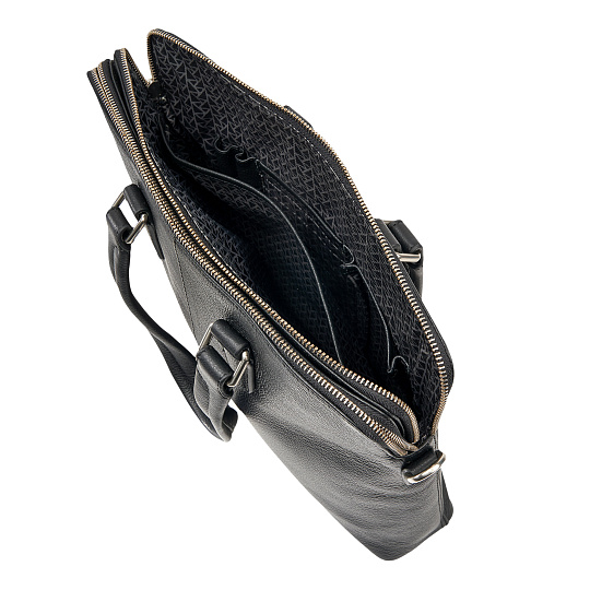 Деловая сумка Dr.Koffer из натуральной кожи черная