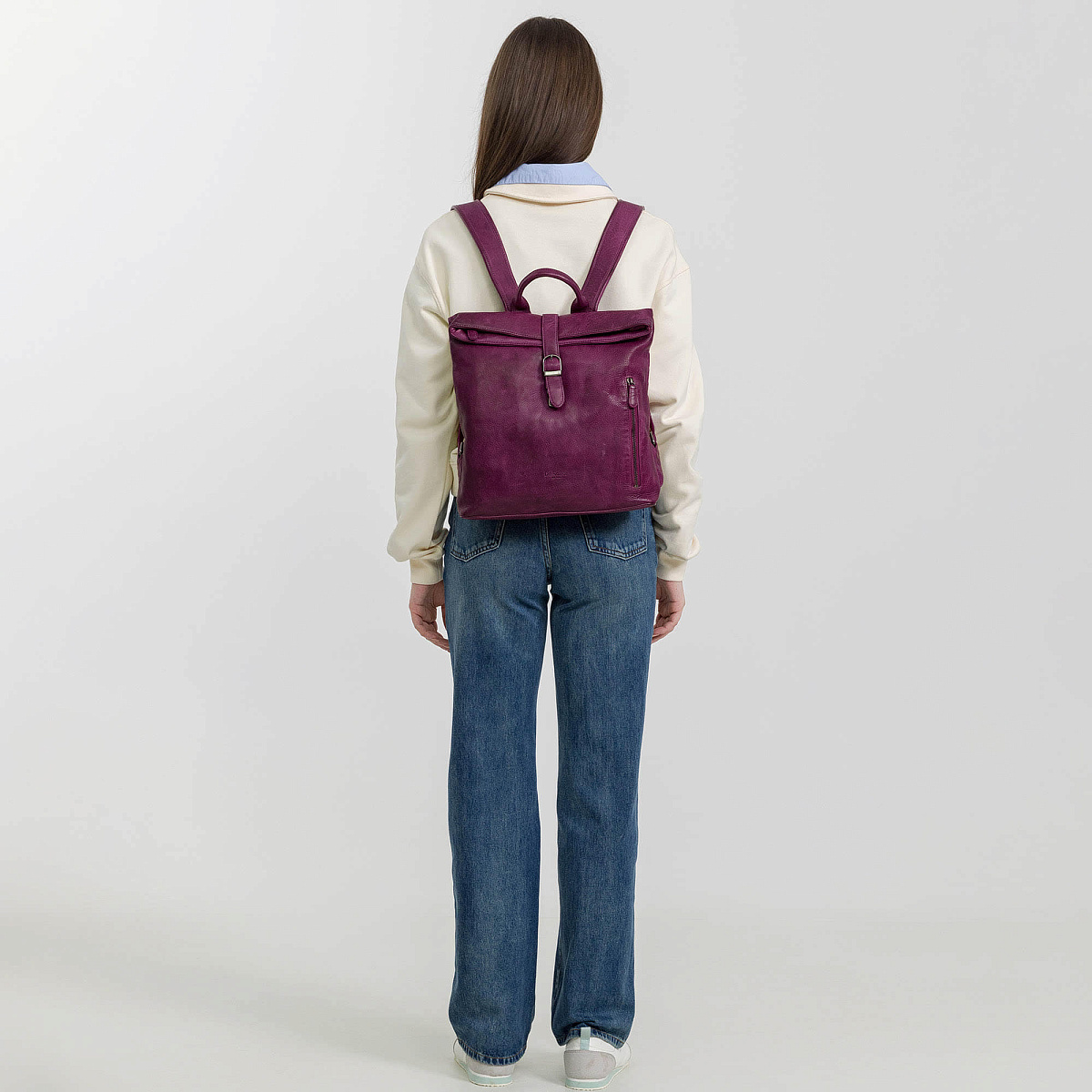 Рюкзак Dr.Koffer из натуральной кожи фиолетовый