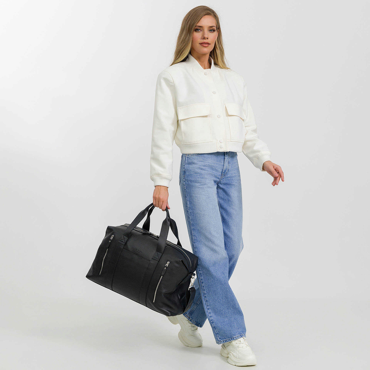 Сумка дорожная Dr.Koffer  из натуральной кожи черная